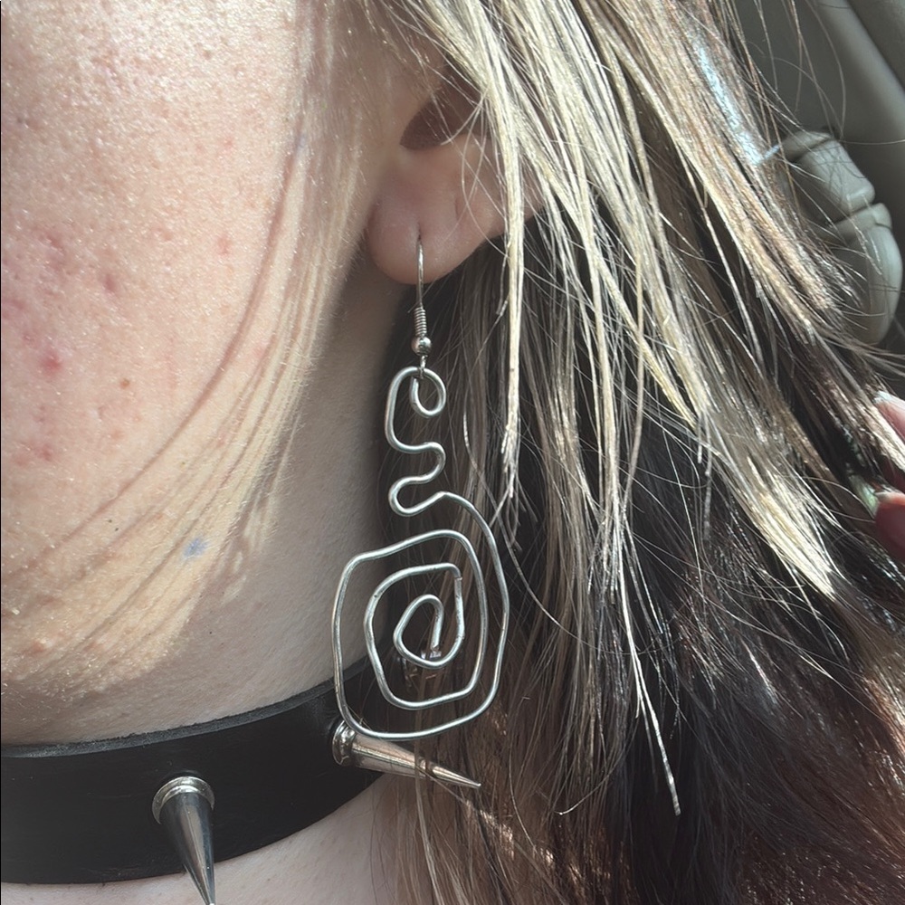 Silver Spiral Wire Earrings